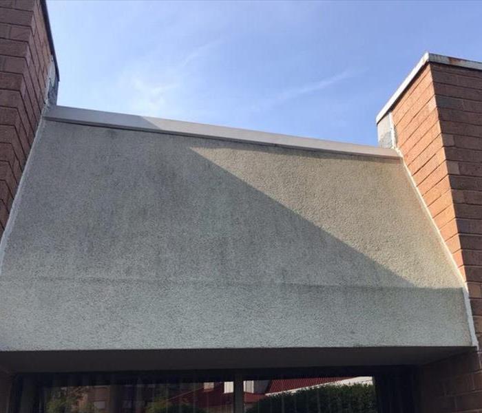 Commercial building with dirty concrete